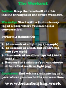 Brian Brijbag's 18 minute treadmill work out